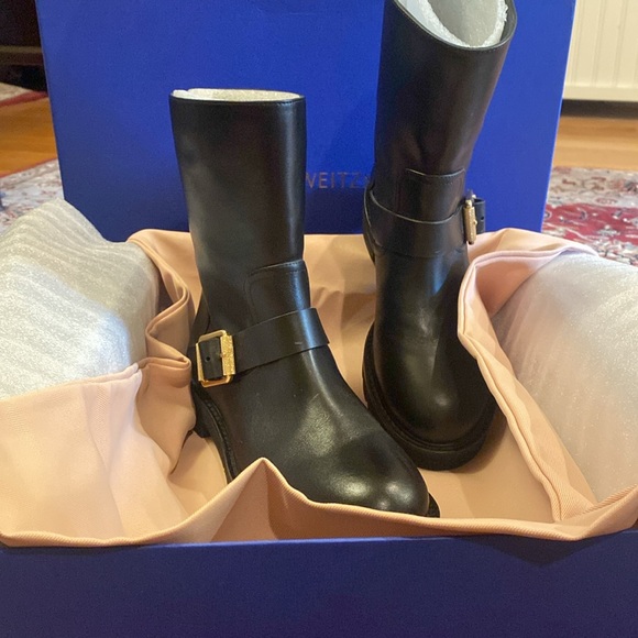 Stuart Weitzman Ryder Lift Bootie Black 38.5 / 8B NIB - Picture 11 of 13